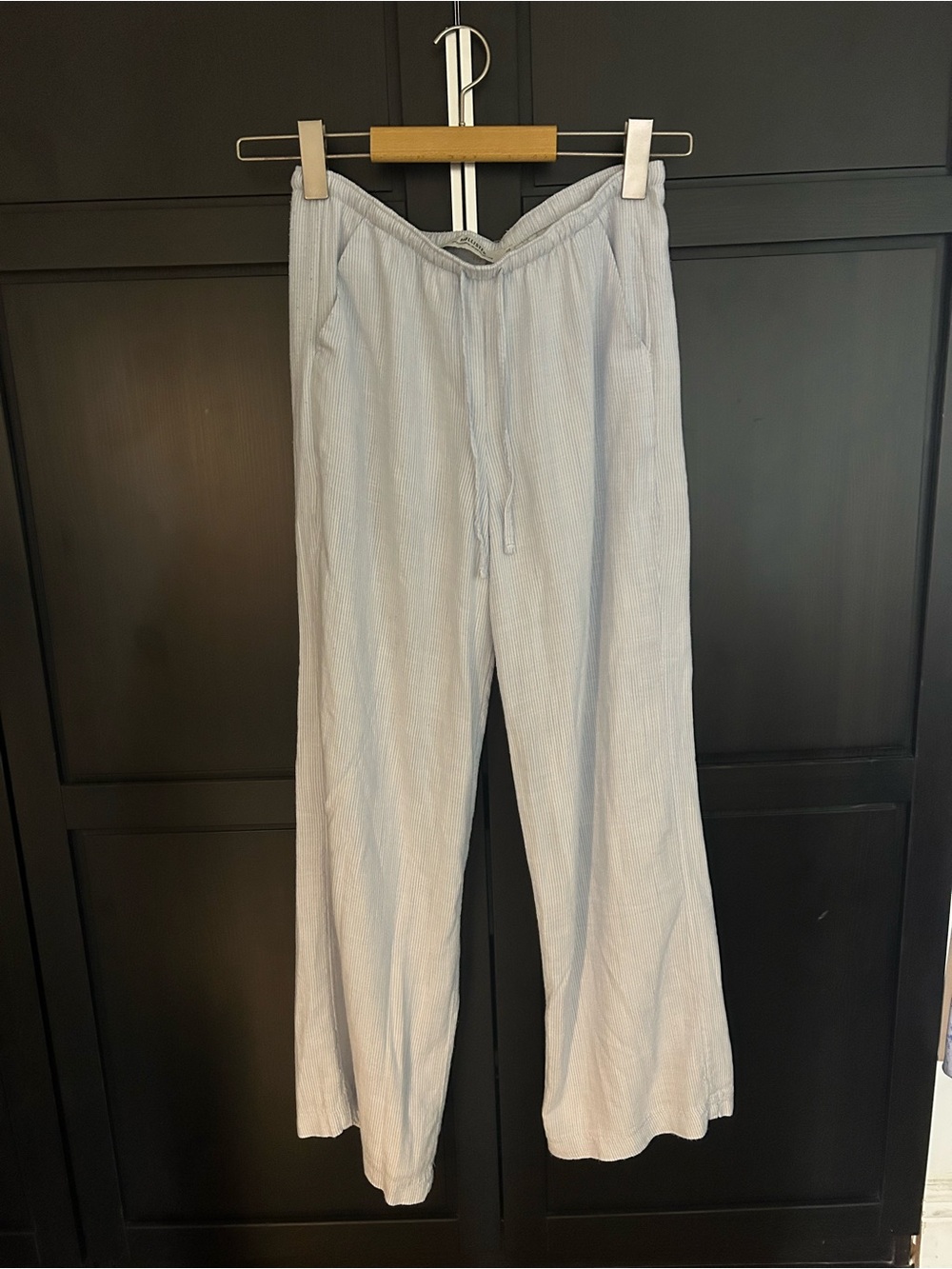 Hollister Light Blue Wide-Leg Drawstring Pants